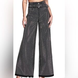 I.AM.GIA Black Sequin Wide-Leg Pants